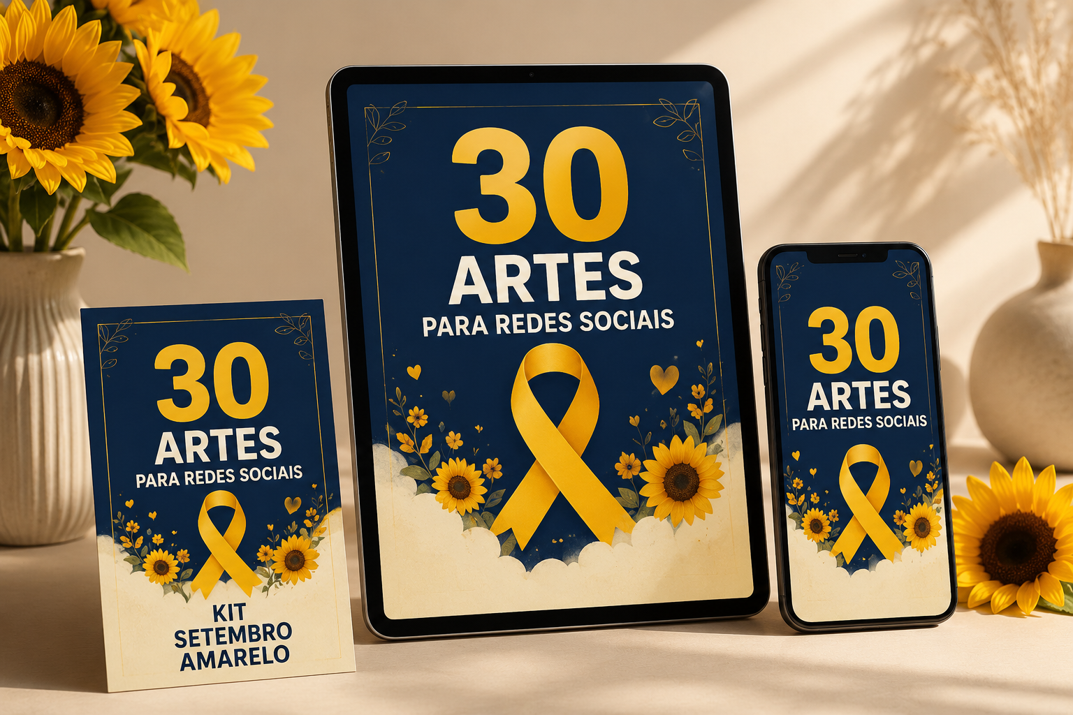 Exemplo de artes para redes sociais do kit