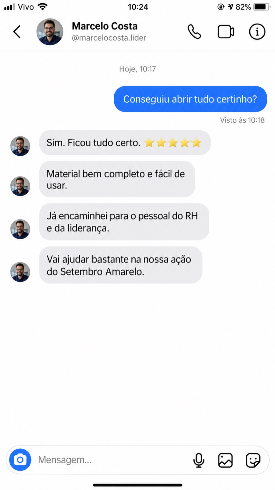 Avaliação 10 do Kit Setembro Amarelo