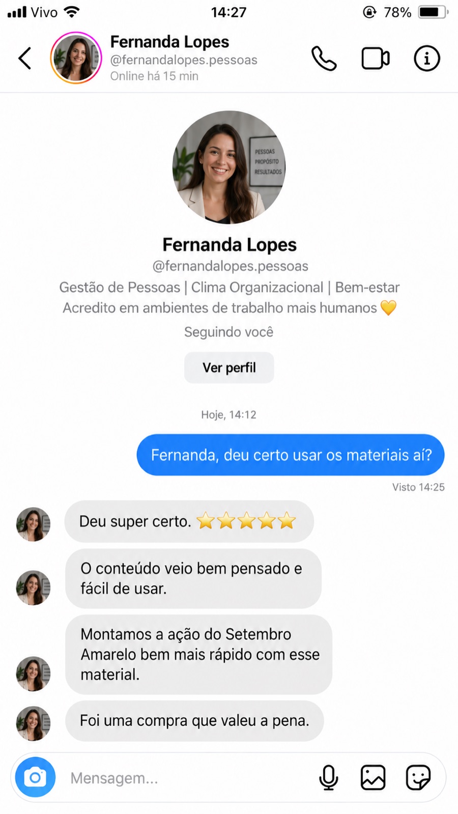 Avaliação 15 do Kit Setembro Amarelo